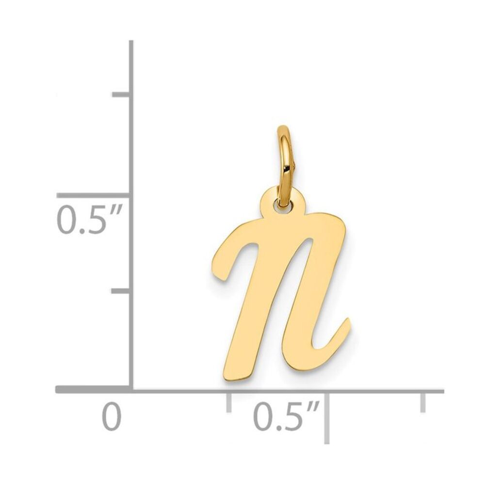 Kazi Luxury 14k Yellow Gold Small Script Letter N… - image 4
